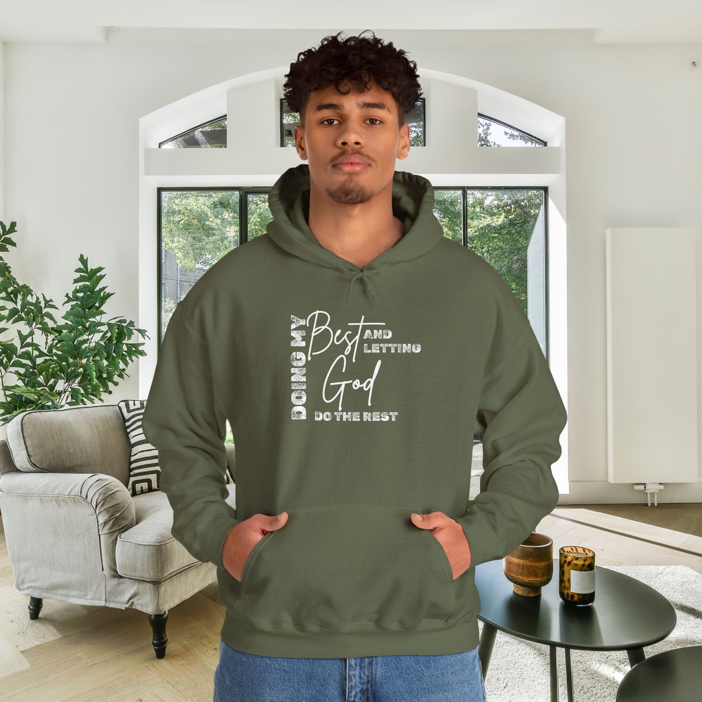 Doing My Best & Letting God Do The Rest Heavy Blend™ Hooded Sweatshirt