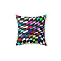Warped Colorful Checkered Throw Pillow