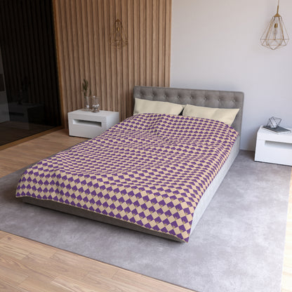 Diamond Bloom-Amethyst & Cream Microfiber Duvet Cover