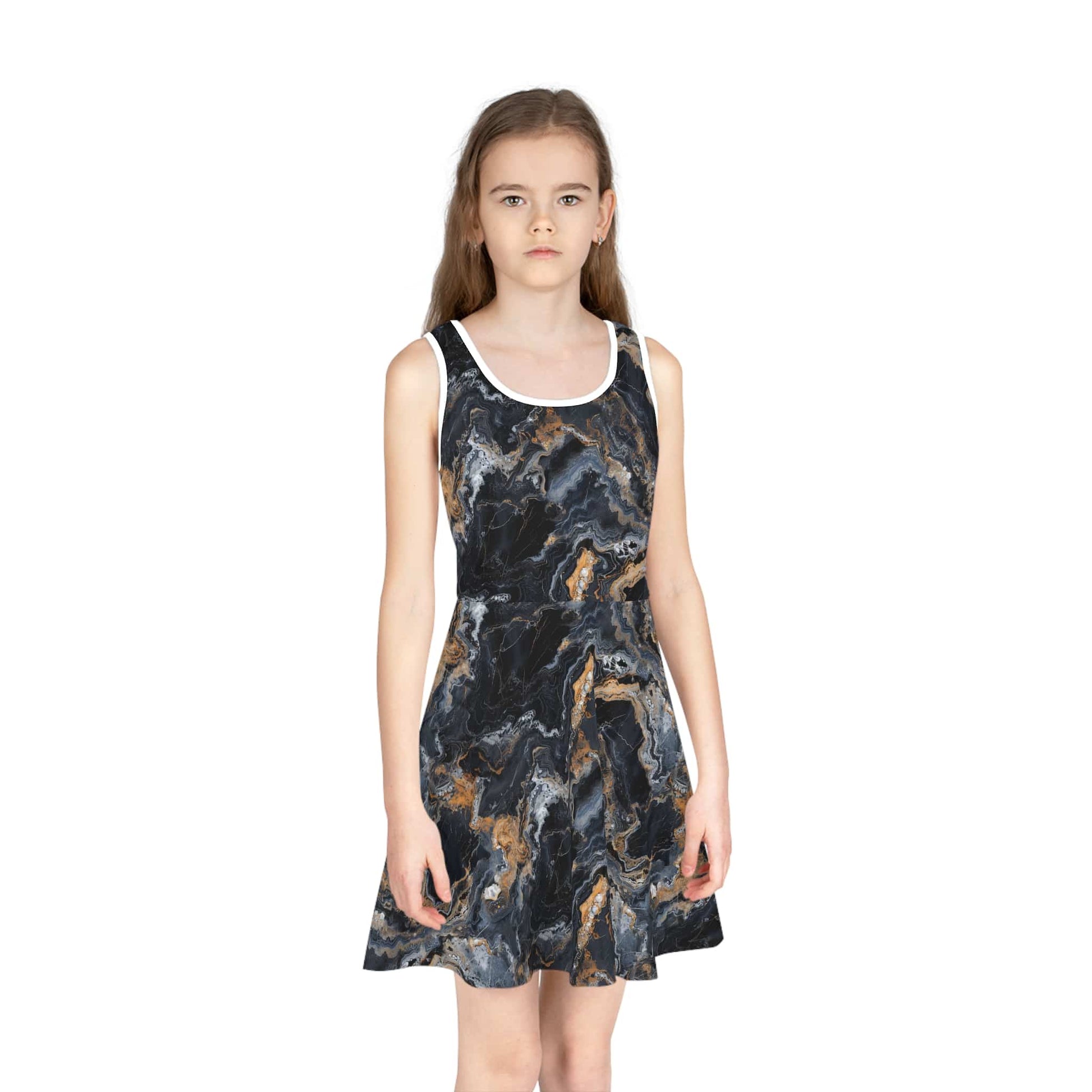 Moonspill Marble Girls' Sleeveless Sundress