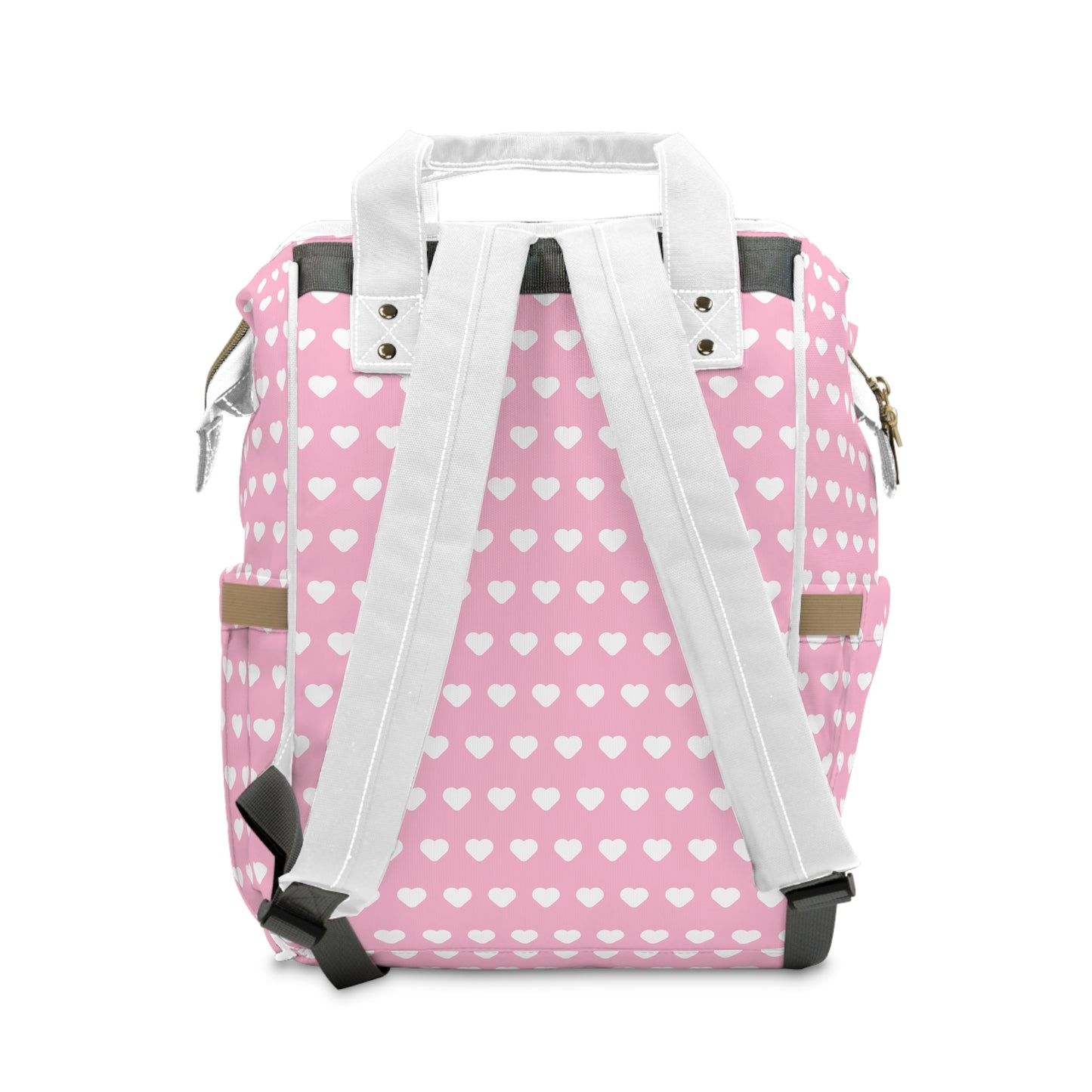 Personalized Pink Hearts Diaper Backpack