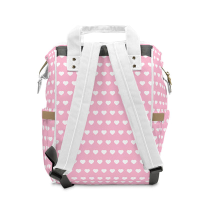 Personalized Pink Hearts Diaper Backpack