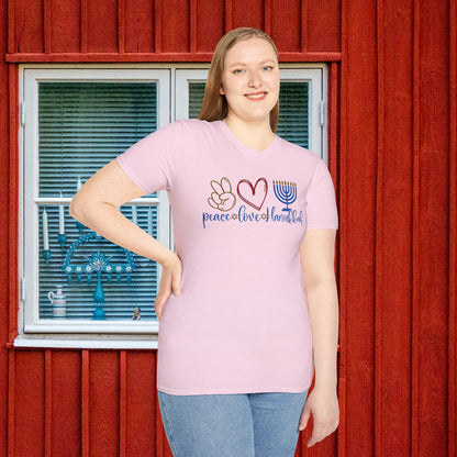 Peace Love Hanukkah Adult T-shirt