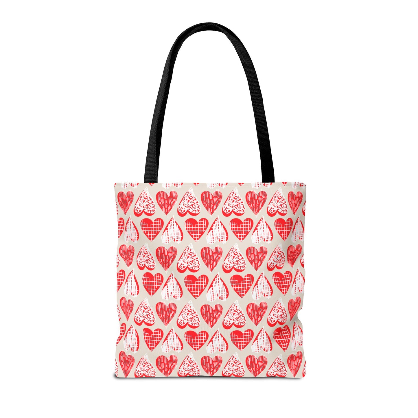 Doodle Hearts Canvas Tote Bag