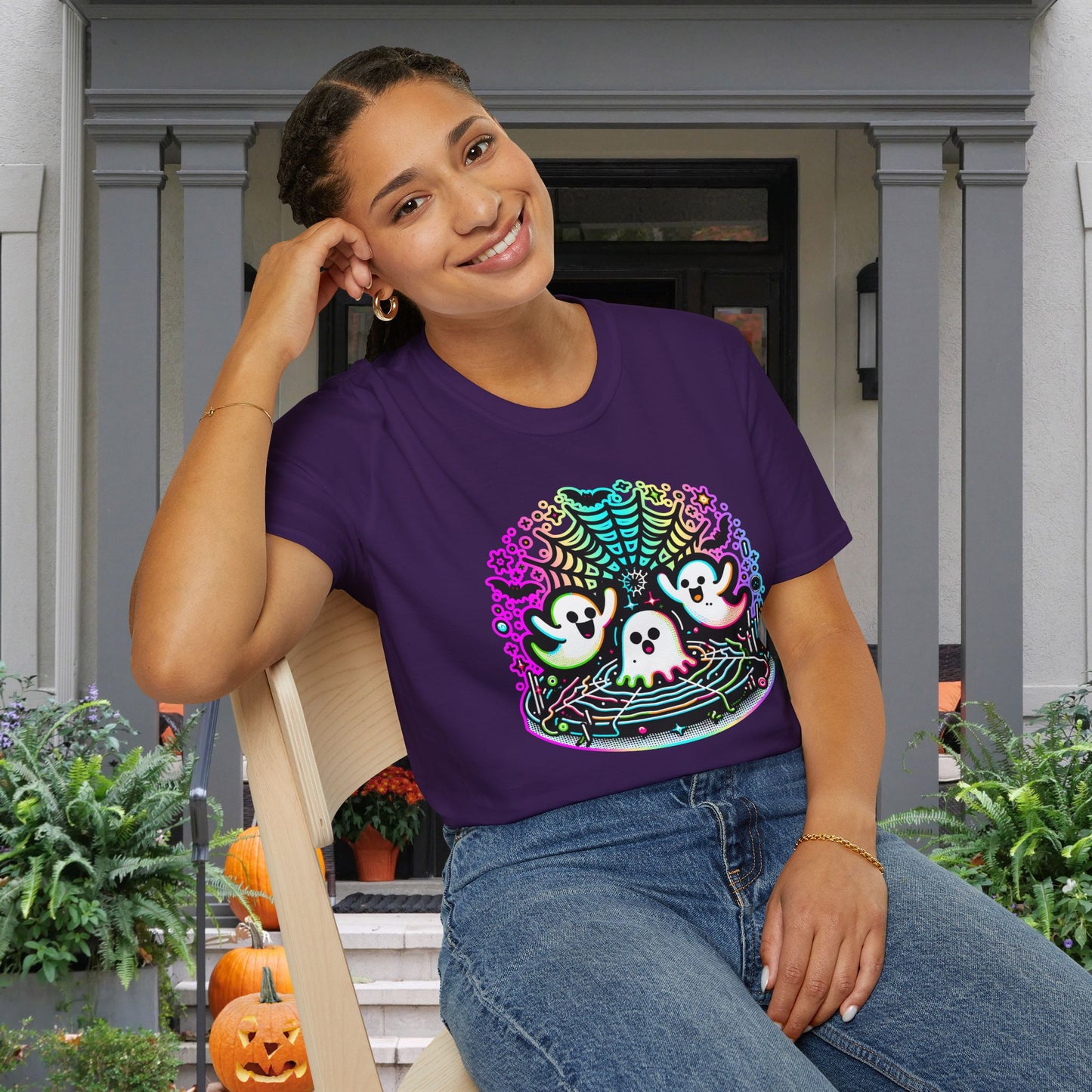 Neon Boo Adult T-shirt