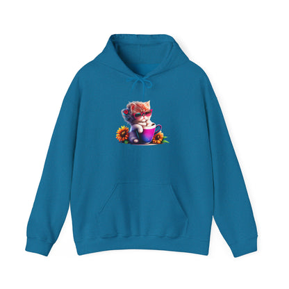 Cool Sunflower Kitten Heavy Blend™ Hooded Sweatshirt