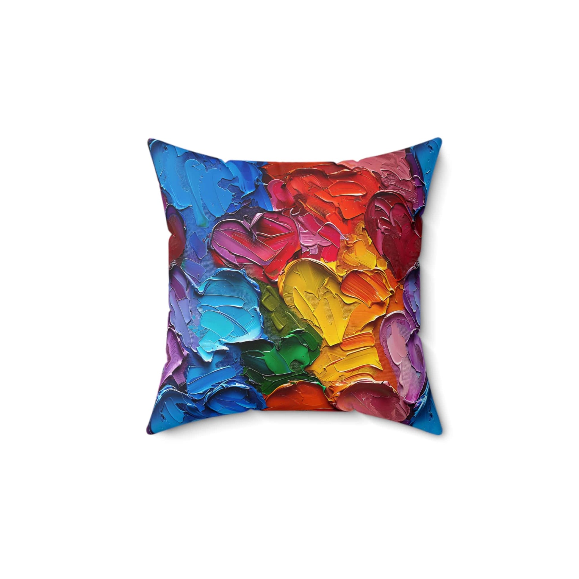 Palette Knife Hearts Throw Pillow