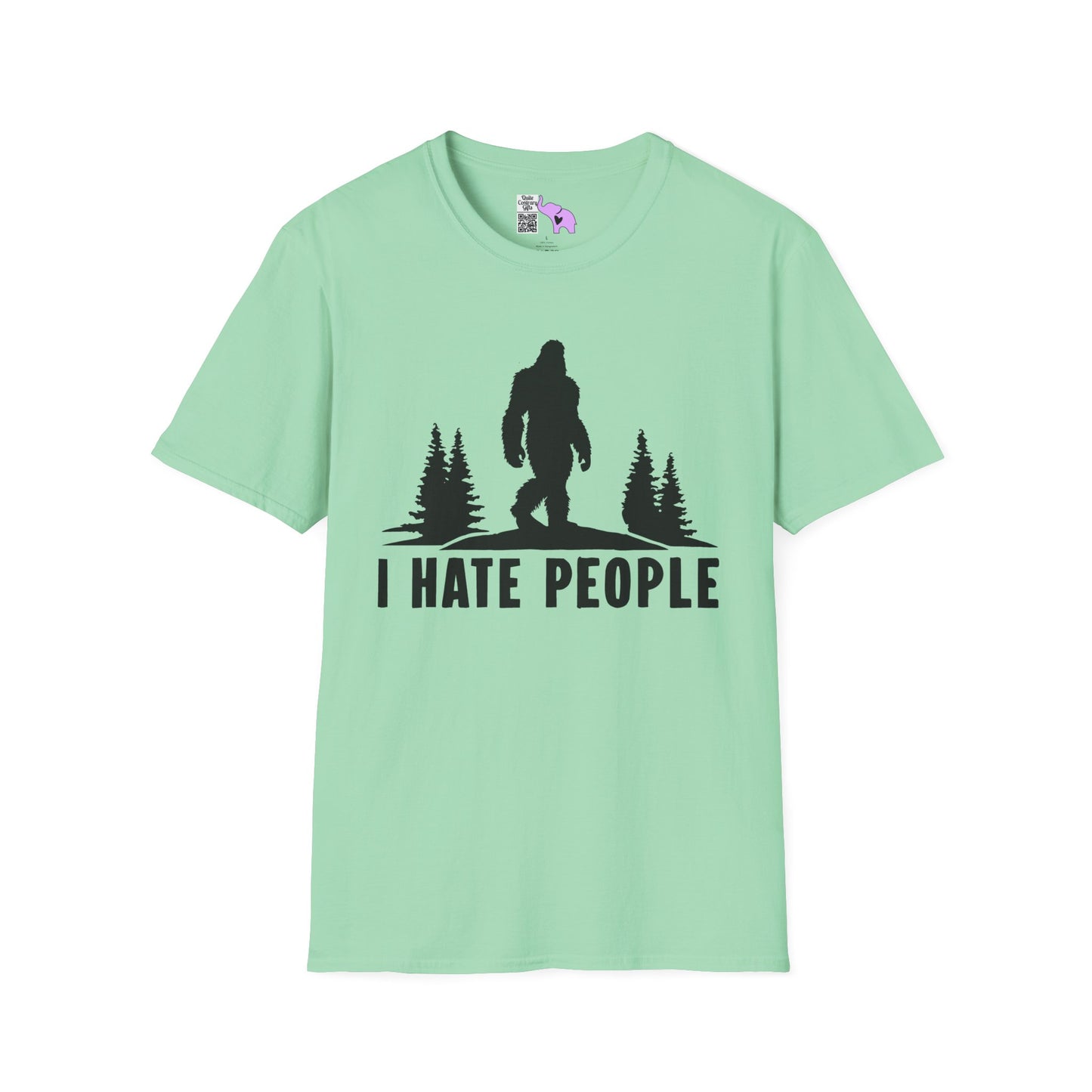 Bigfoot: I Hate People Adult T-shirt