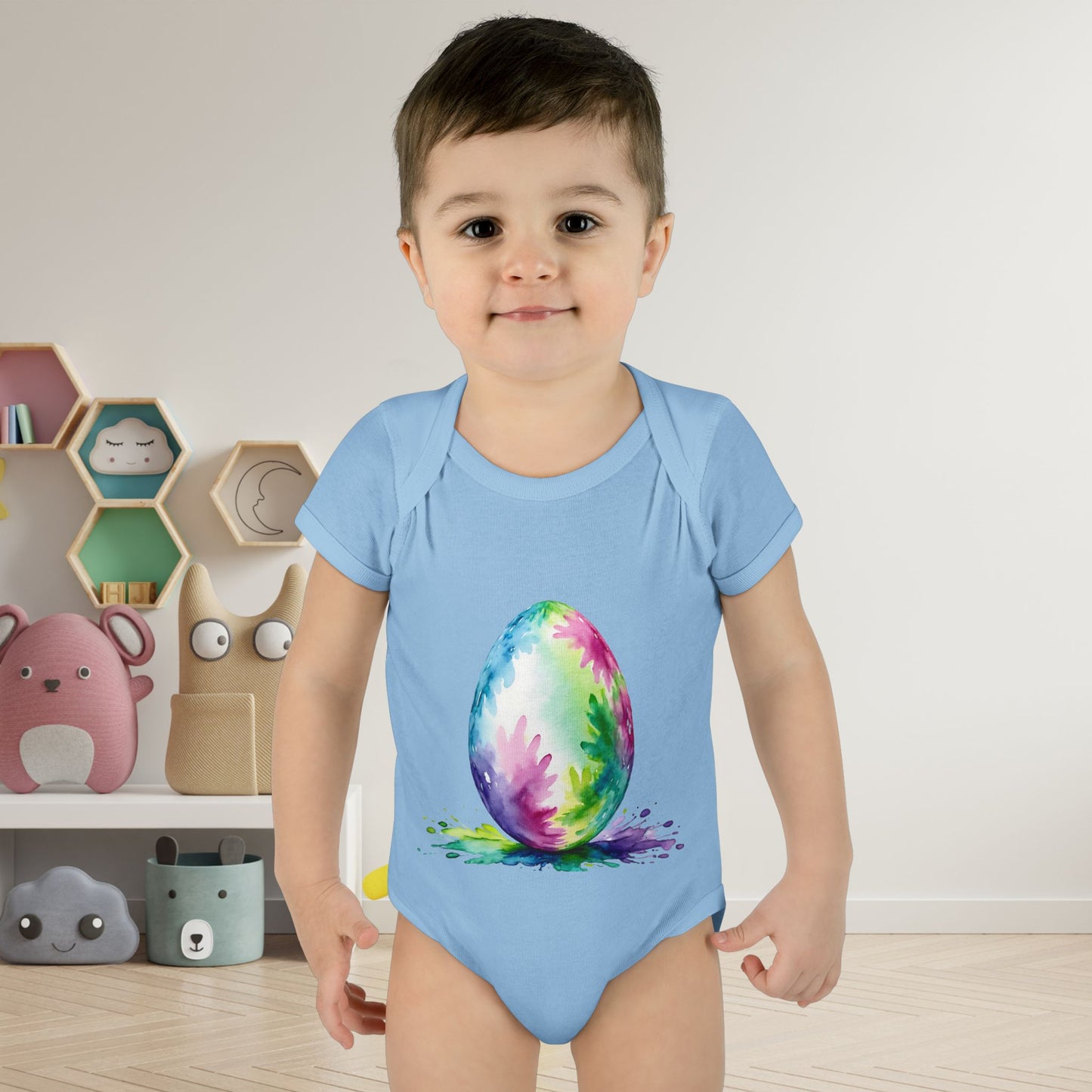 Colorful Easter Egg Infant Baby Rib Bodysuit