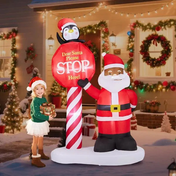 Dear Santa Stop Here 8.2 ft Yard Inflatable