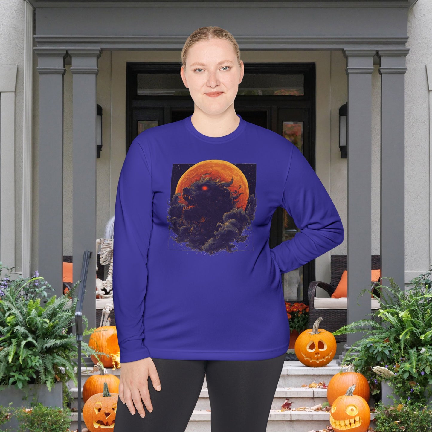 Halloween Monster Adult Long Sleeve Tee