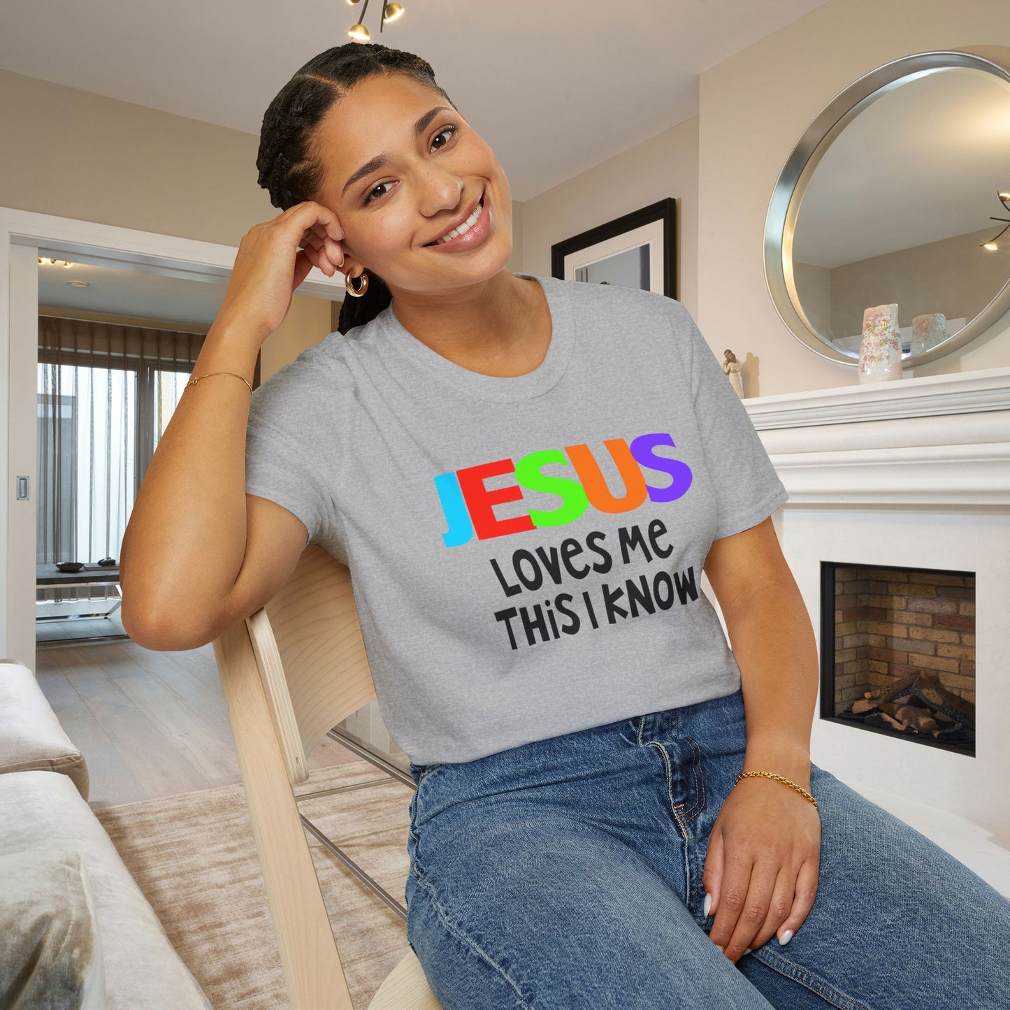 Jesus Loves Me This I Know 2 Adult T-shirt