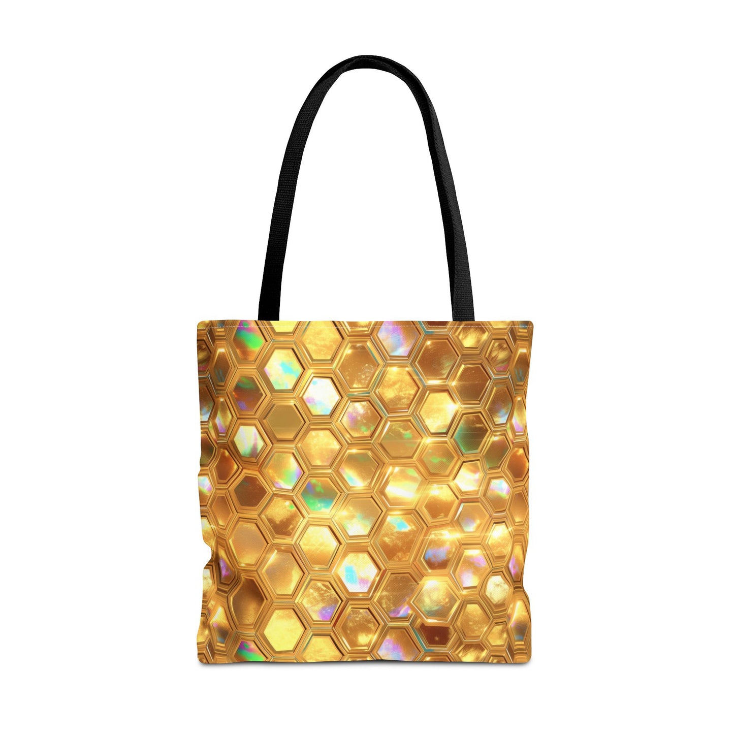 Golden Prism Grid Canvas Tote Bag