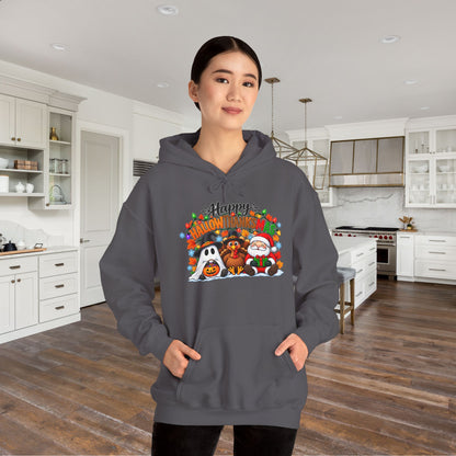 Happy Hallowthanksmas (String Lights) Heavy Blend™ Adult Hoodie