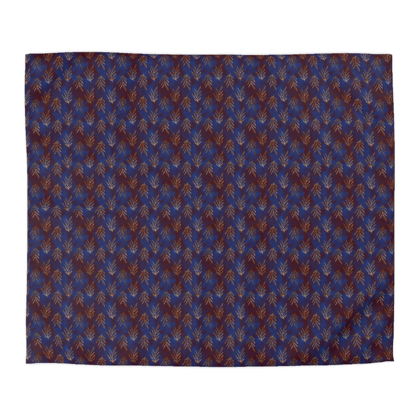 Midnight Gilded Leaves Duvet Bedding Set
