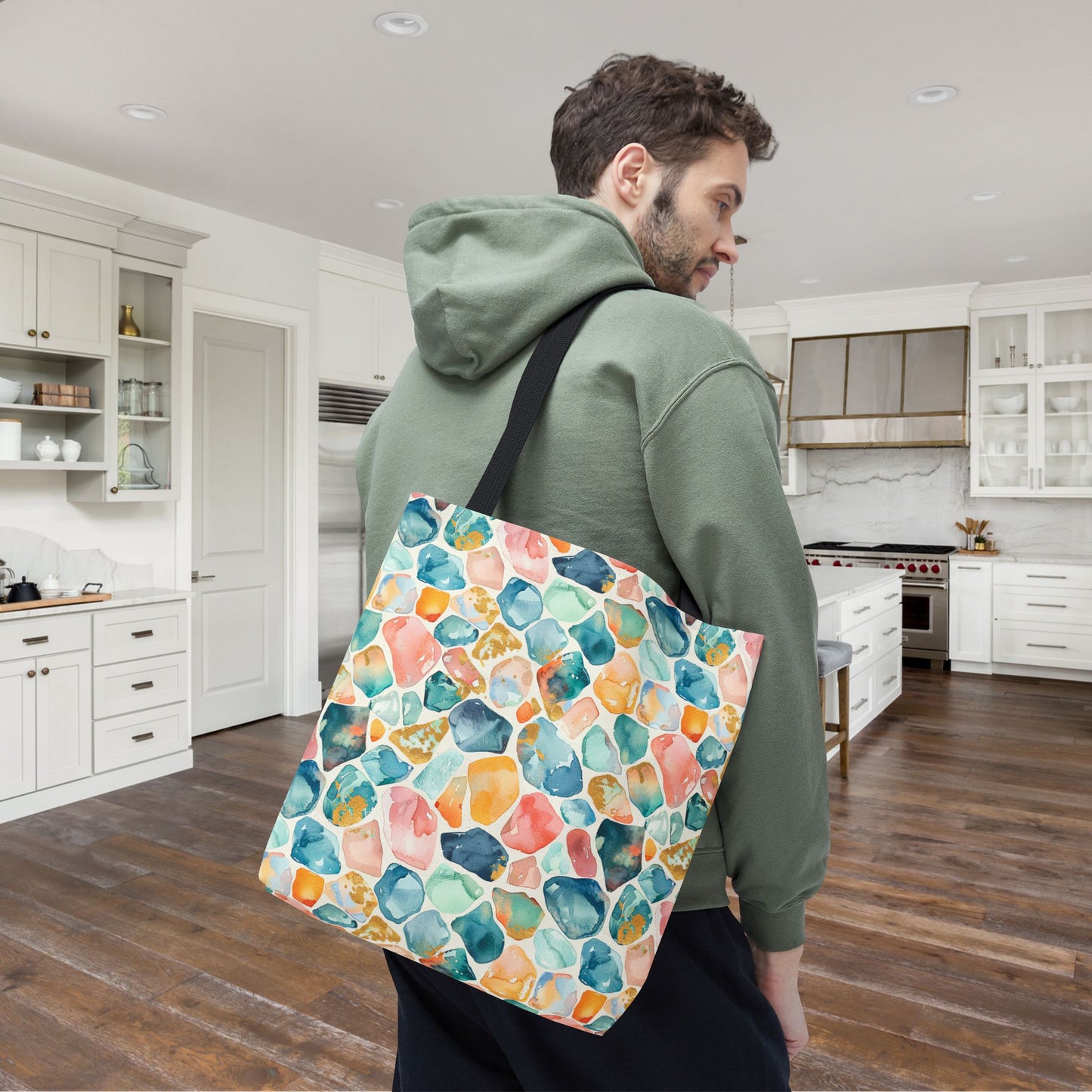 Ocean Pebble Drift Canvas Tote Bag