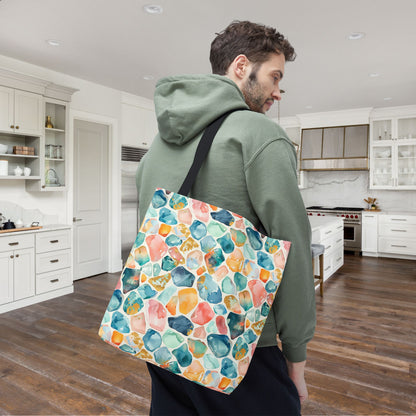 Ocean Pebble Drift Canvas Tote Bag