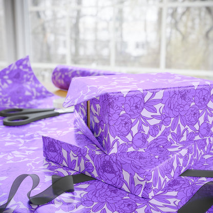 Lavender Peony Symphony Wrapping Paper