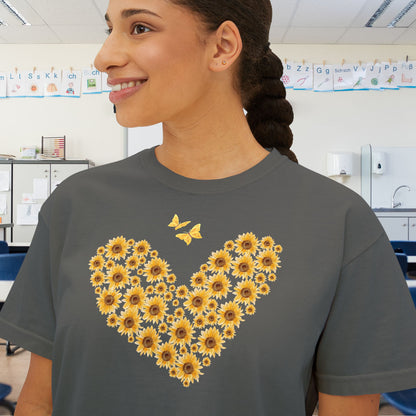 Sunflower Heart & Butterflies Women's Boxy Tee