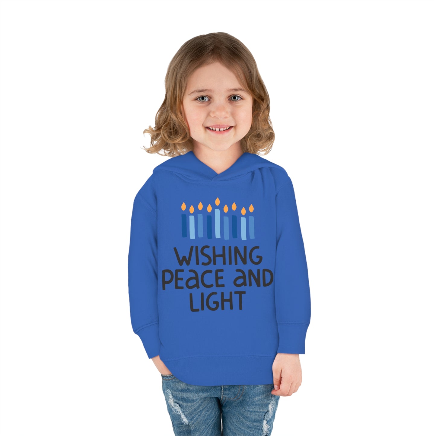 Hanukkah Wishing Peace & Light 2 Toddler Pullover Fleece Hoodie