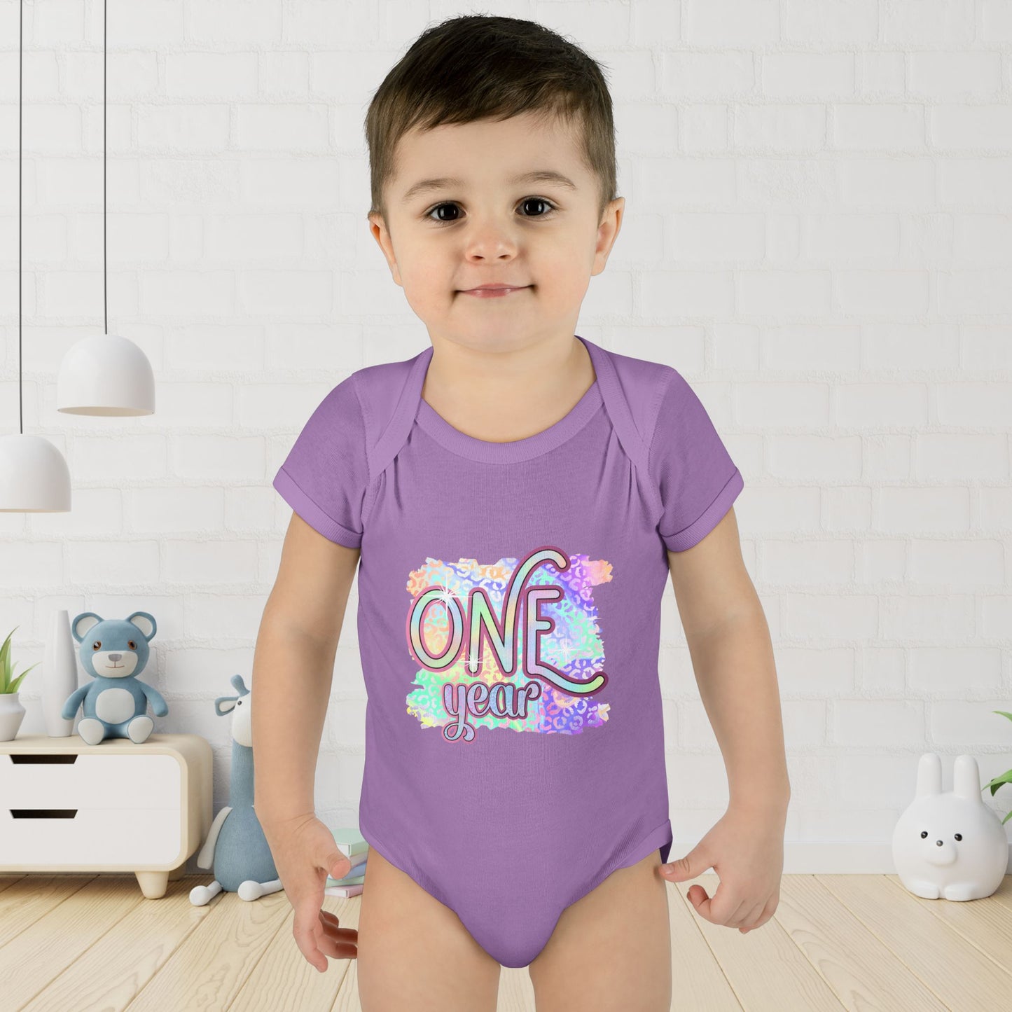 Pastel Wild One Milestone Baby Bodysuit-One Year