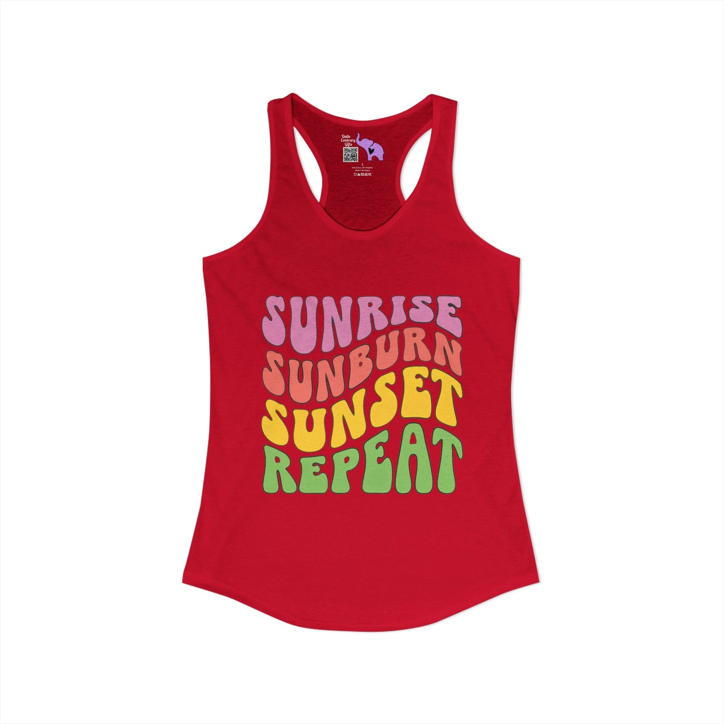Sunrise Sunburn Sunset Repeat Women's Ideal Racerback Tank