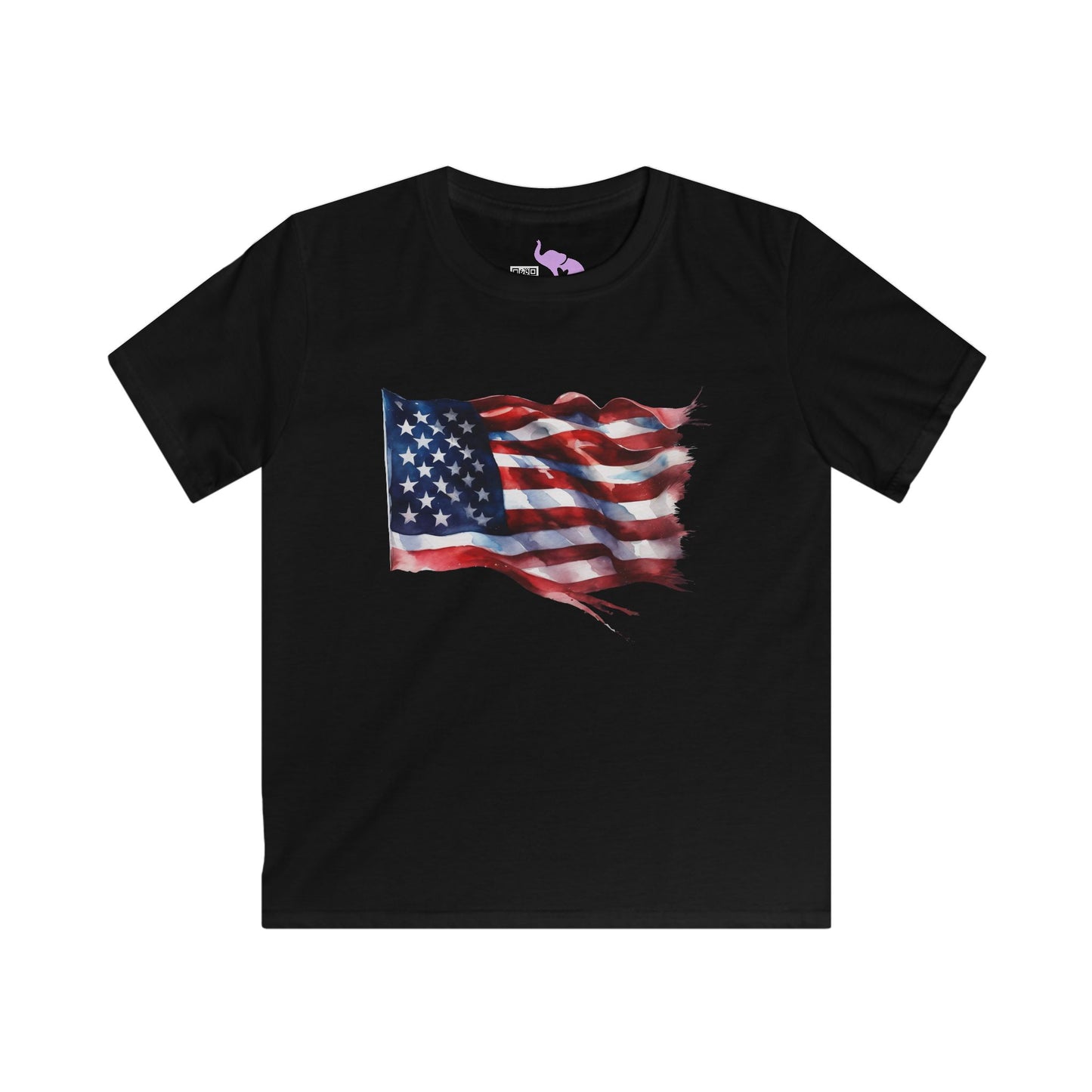 Distressed American Flag Youth Softstyle Tee
