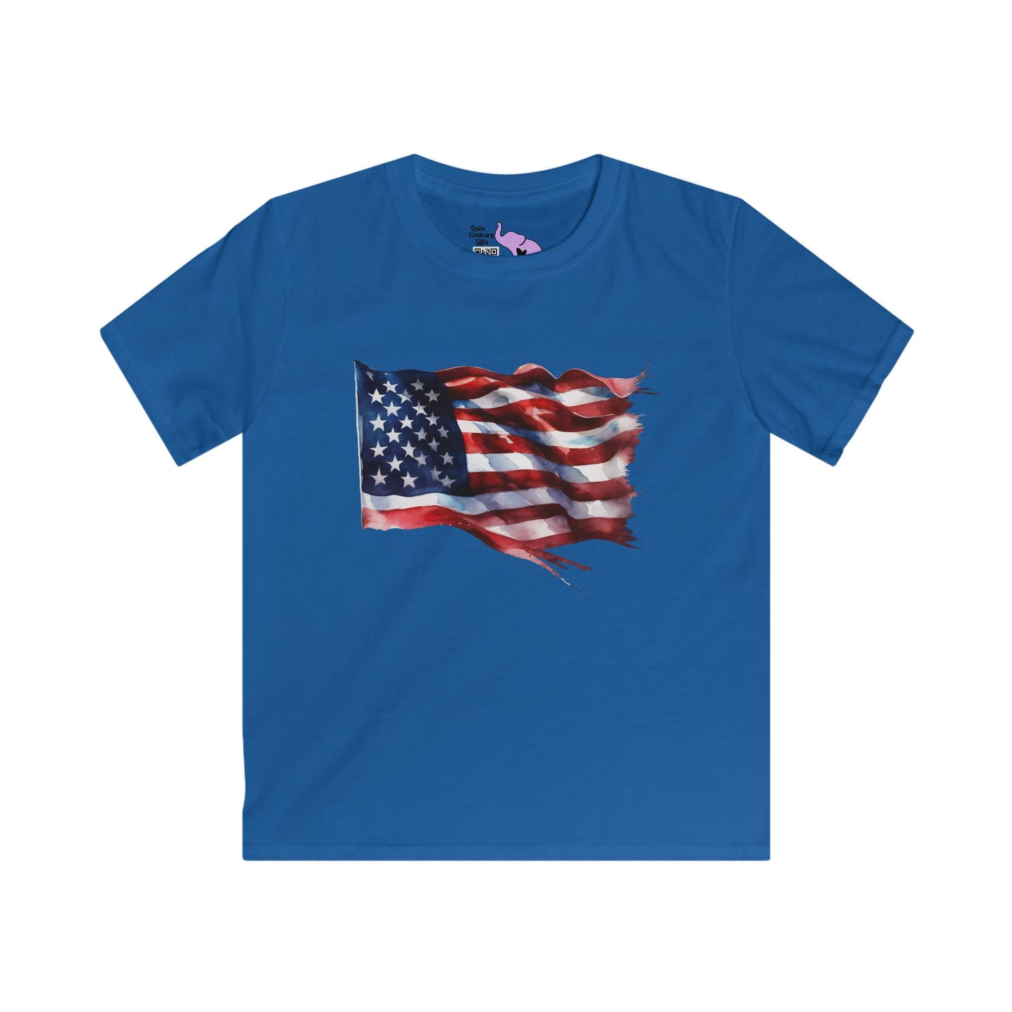 Distressed American Flag Youth Softstyle Tee