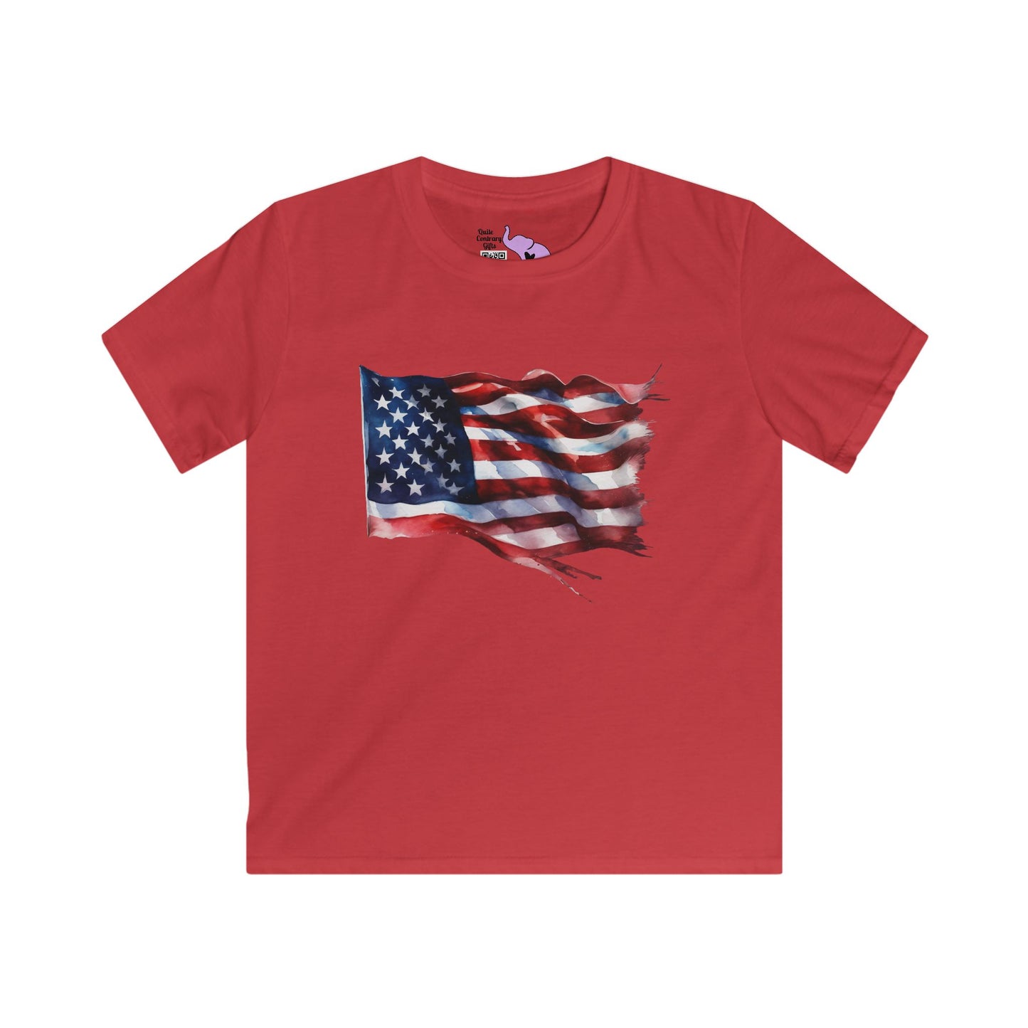Distressed American Flag Youth Softstyle Tee