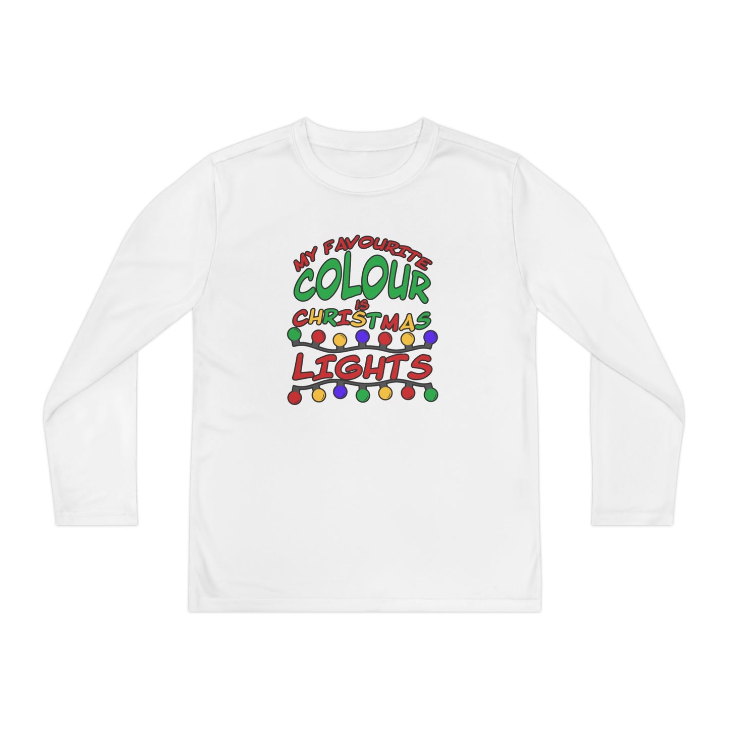 My Favourite Colour Is Christmas Lights Youth Long Sleeve Tee
