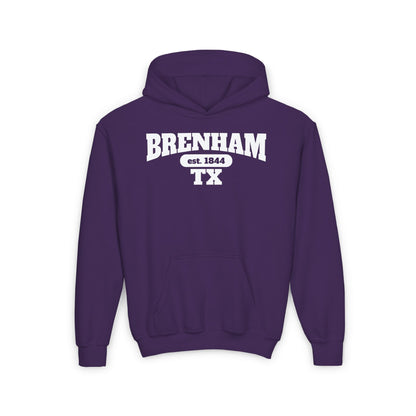 Brenham Tx Est. 1844 Youth Heavy Blend Hoodie