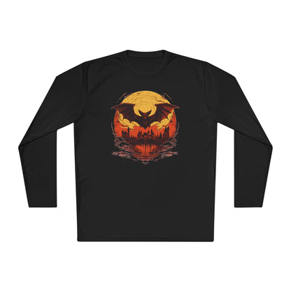 Creepy Bats Over Moon 16 Adult Long Sleeve Tee
