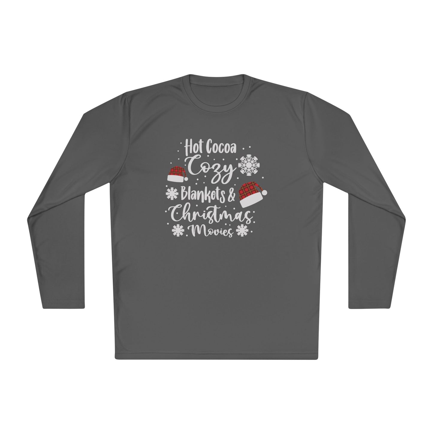 Hot Cocoa, Cozy Blankets & Christmas Movies Adult Long Sleeve Tee