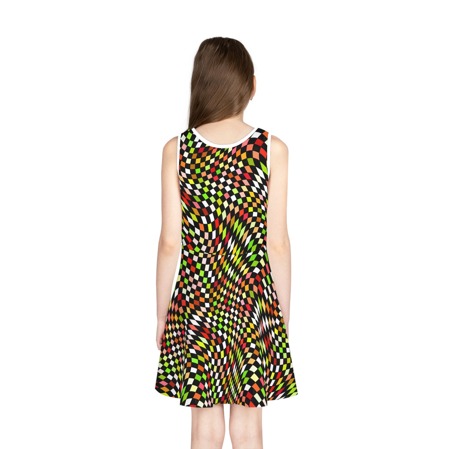 Warped Yellow/Green Checkered Girls Sundress
