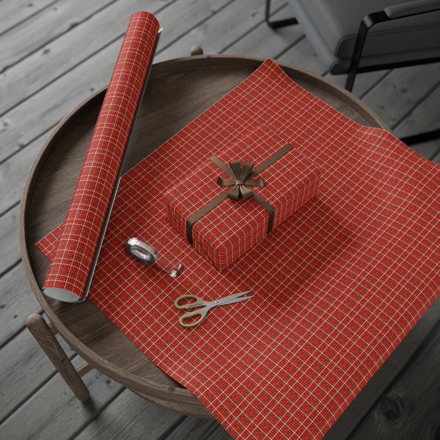 Santa’s Workshop Stripes Wrapping Paper