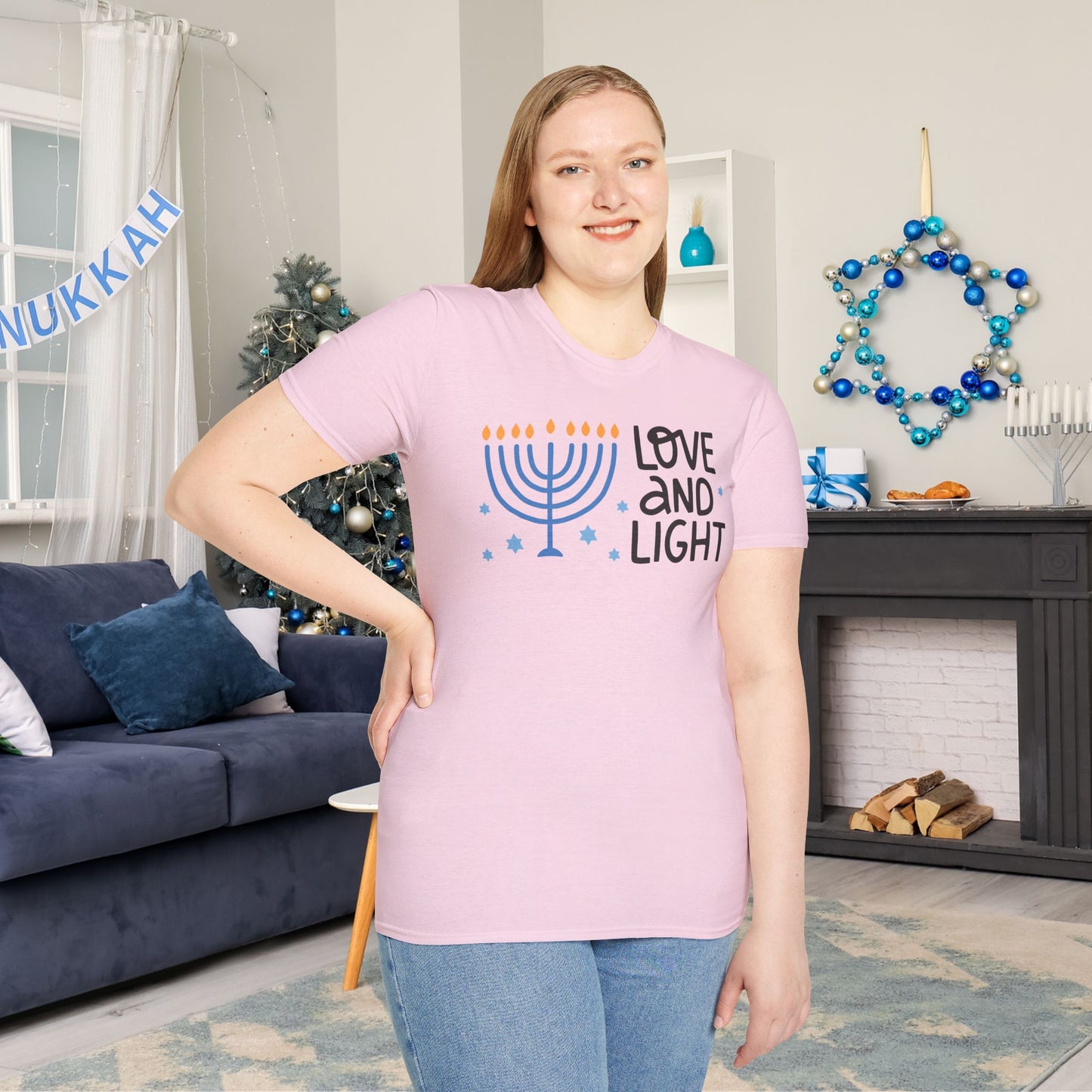 Hanukkah Love & Light 4 Adult T-shirt