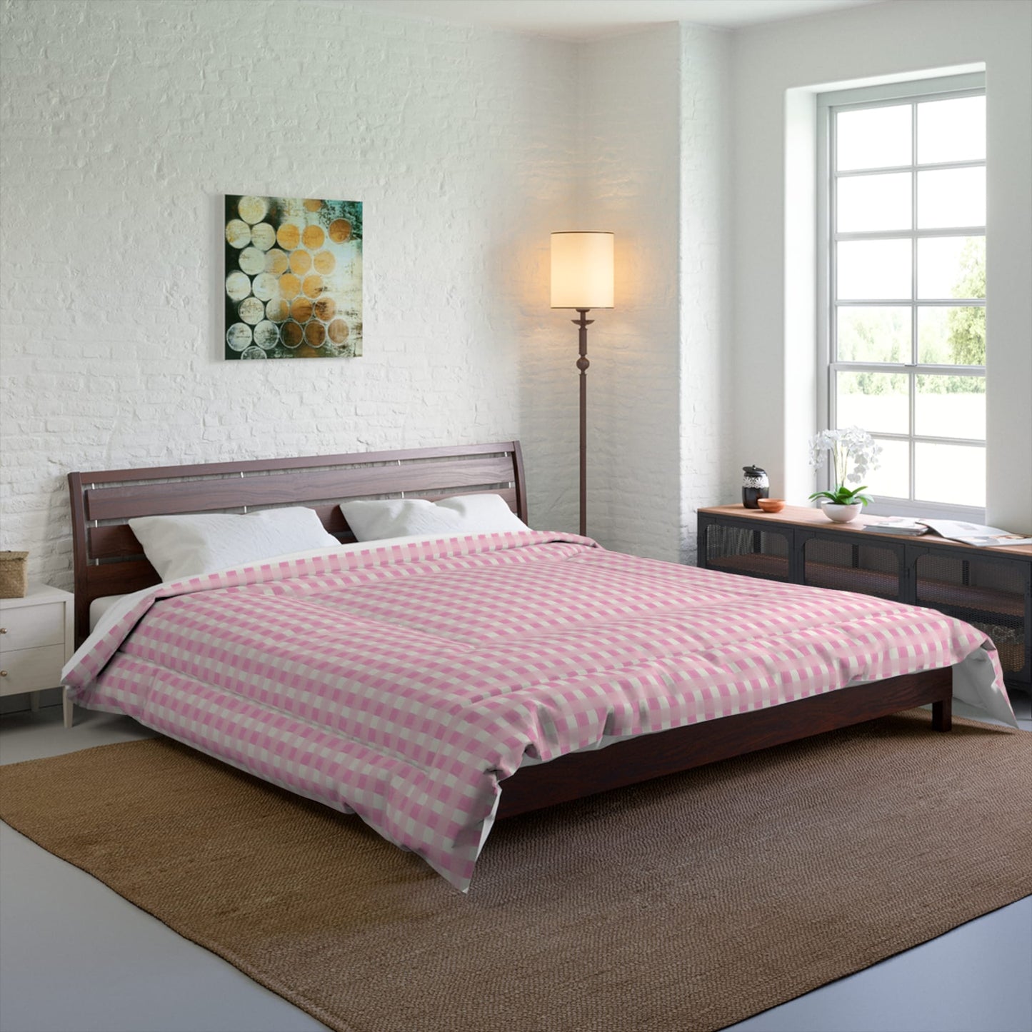 Dreamy Rose Gingham Comforter