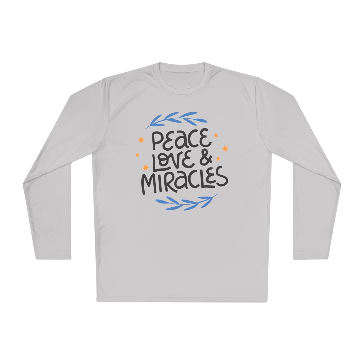 Hanukkah Peace Love & Miracles 2 Adult Long Sleeve Tee