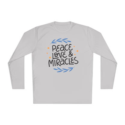 Hanukkah Peace Love & Miracles 2 Adult Long Sleeve Tee