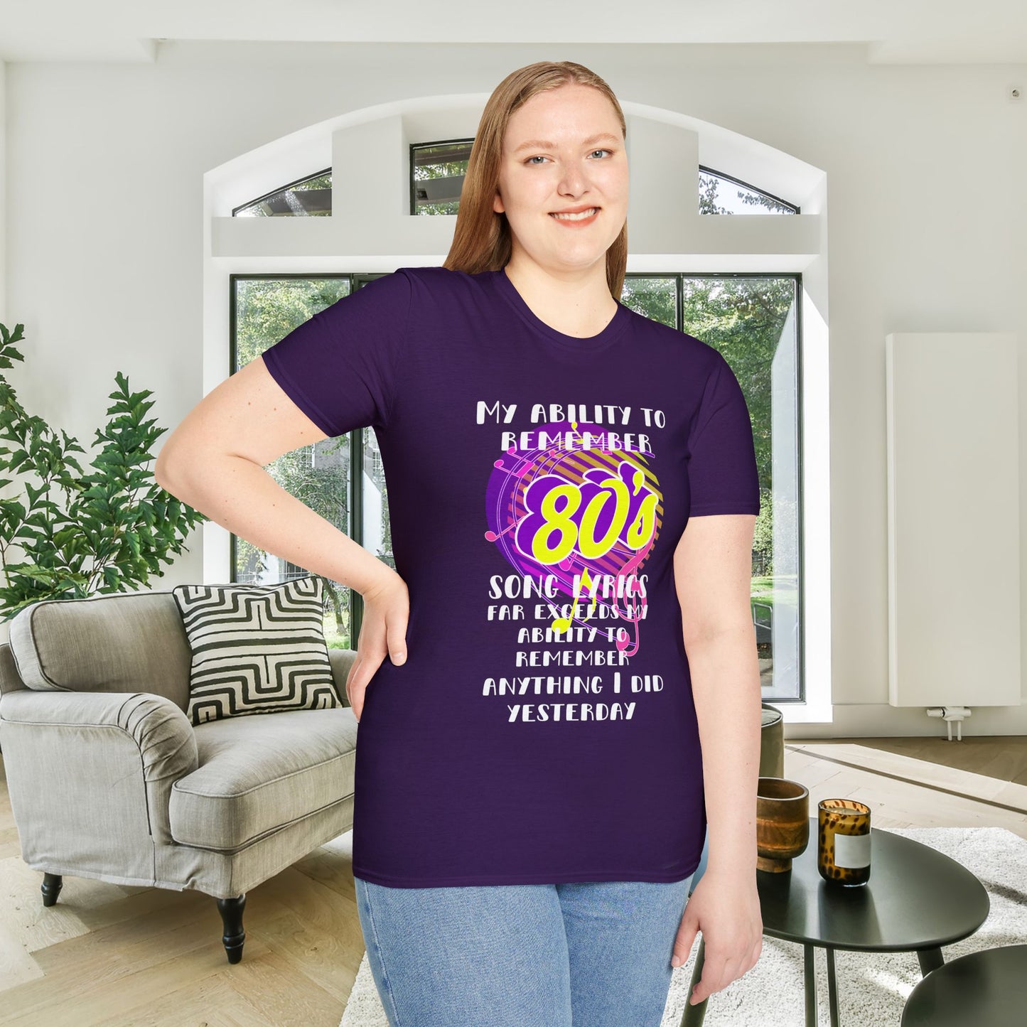 My Ability to Remember 80's Song Lyrics Far Exceeds my Ability to Remember... Adult T-shirt