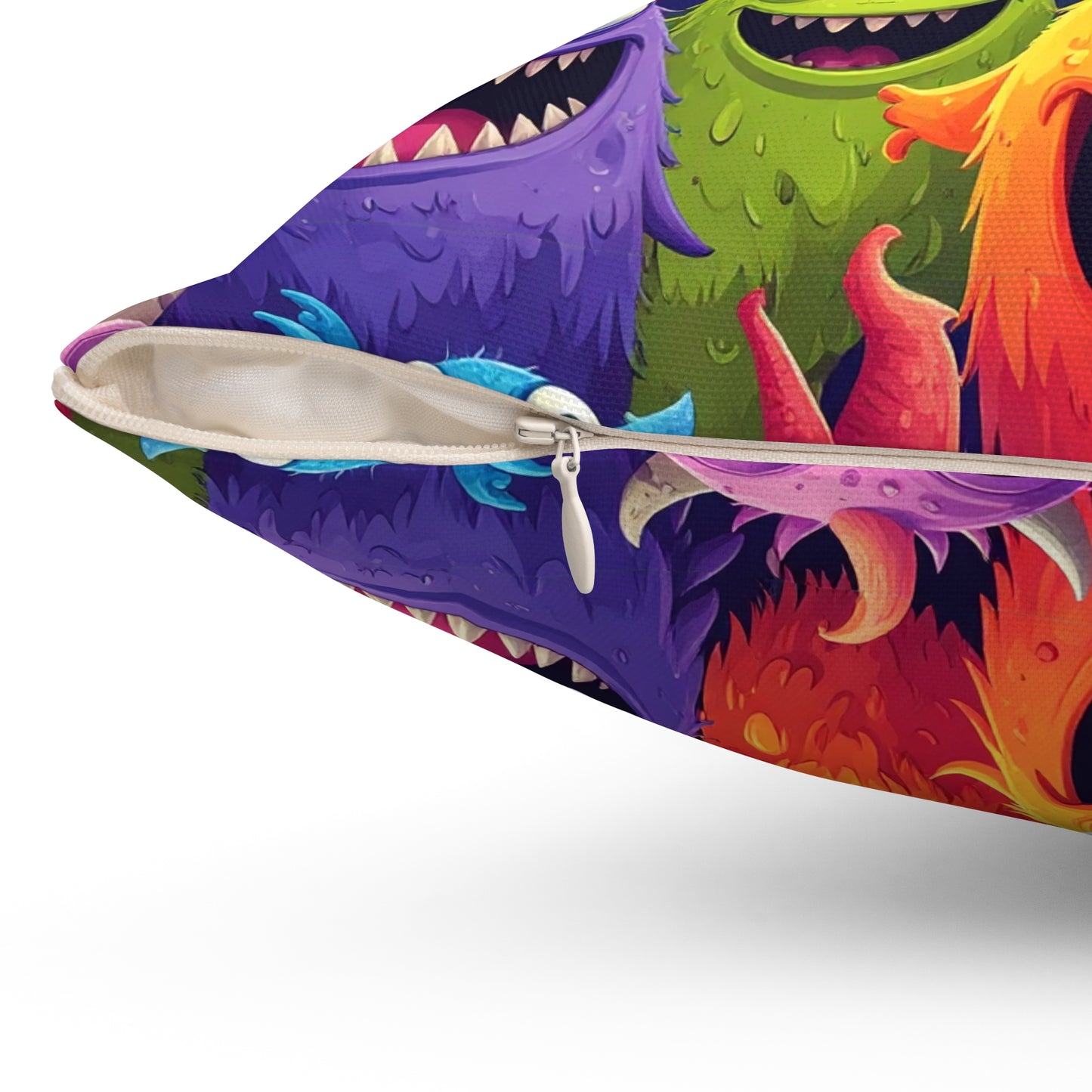 Happy Little Monsters Throw Pillow