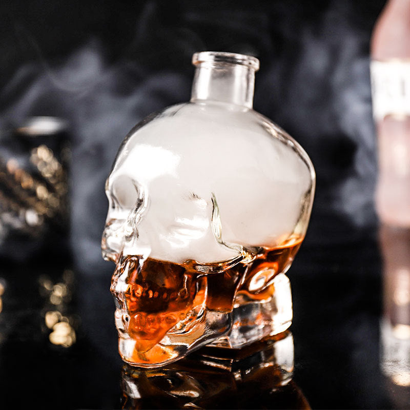 Skull Glass Decanter Liquor Dispenser