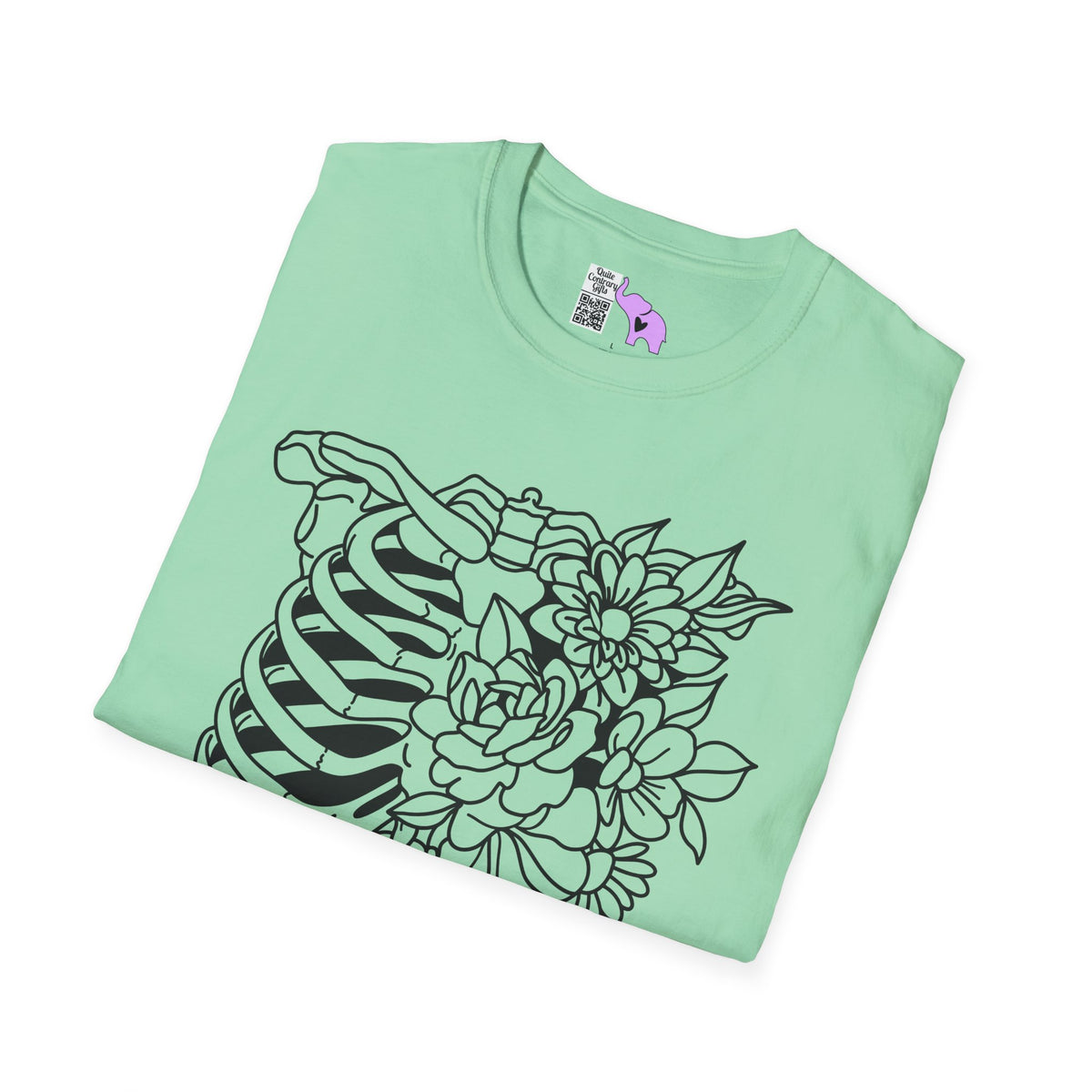 Floral Ribcage Adult T-shirt