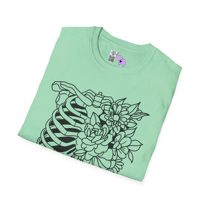 Floral Ribcage Adult T-shirt