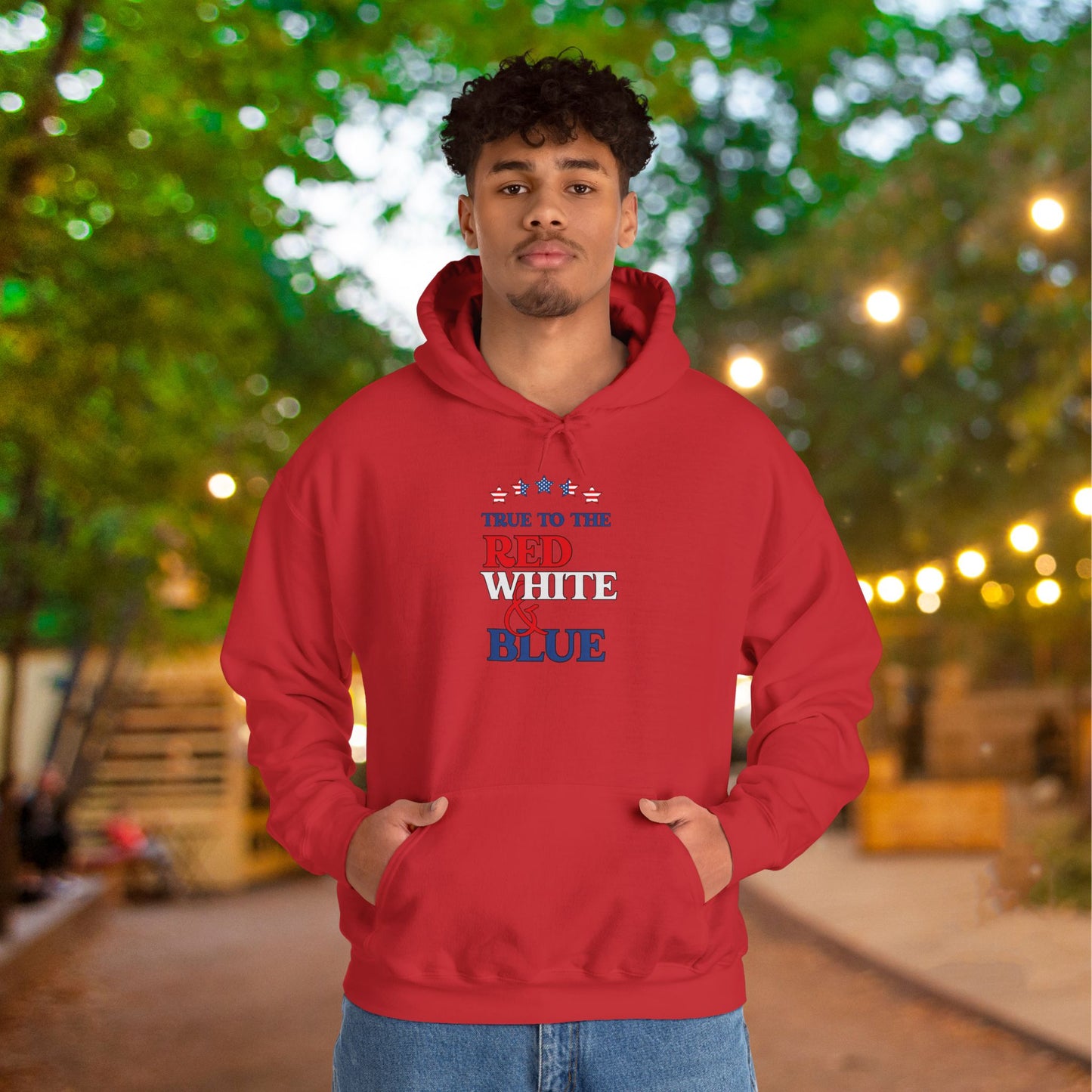 True to the Red White & Blue Heavy Blend™ Hooded Sweatshirt