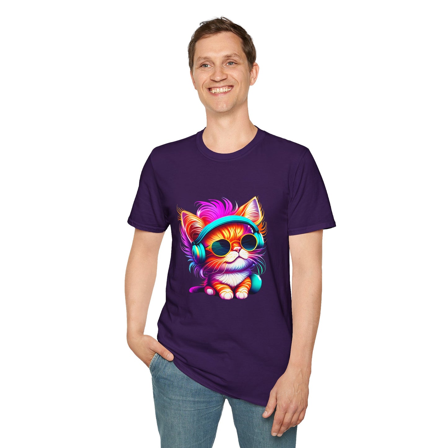 Cool Kitten w/Headphones T-shirt