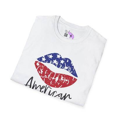 American Mama (Grunge Lips) Adult T-shirt