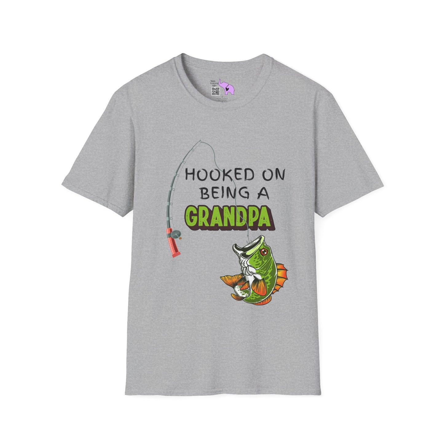 Hooked On Being A Grandpa Adult T-shirt