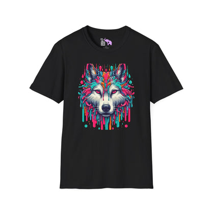 Colorful Wolf Adult T-shirt