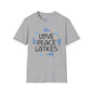 Hanukkah Love Peace Latkes Adult T-shirt